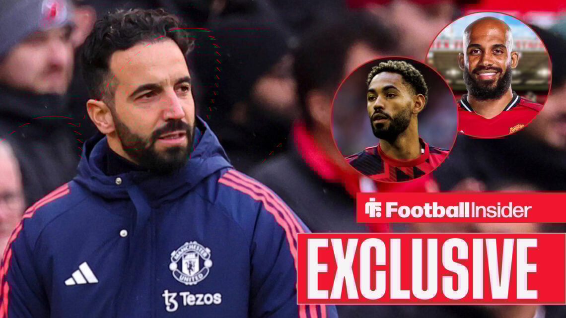 Ruben Amorim looks at Man United's two new signings Matheus Cunha and Bryan Mbeumo
