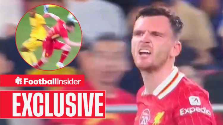 Exclusive News Andy Robertson shouting in Liverpool v AC Milan