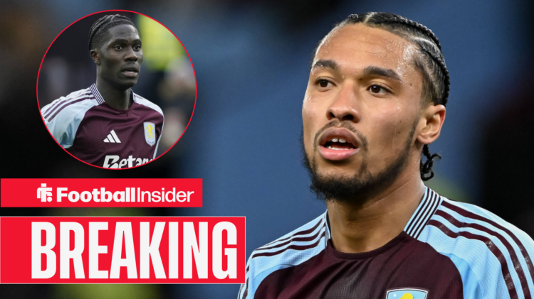 Aston Villa duo Boubacar Kamara and Amadou Onana facing each other