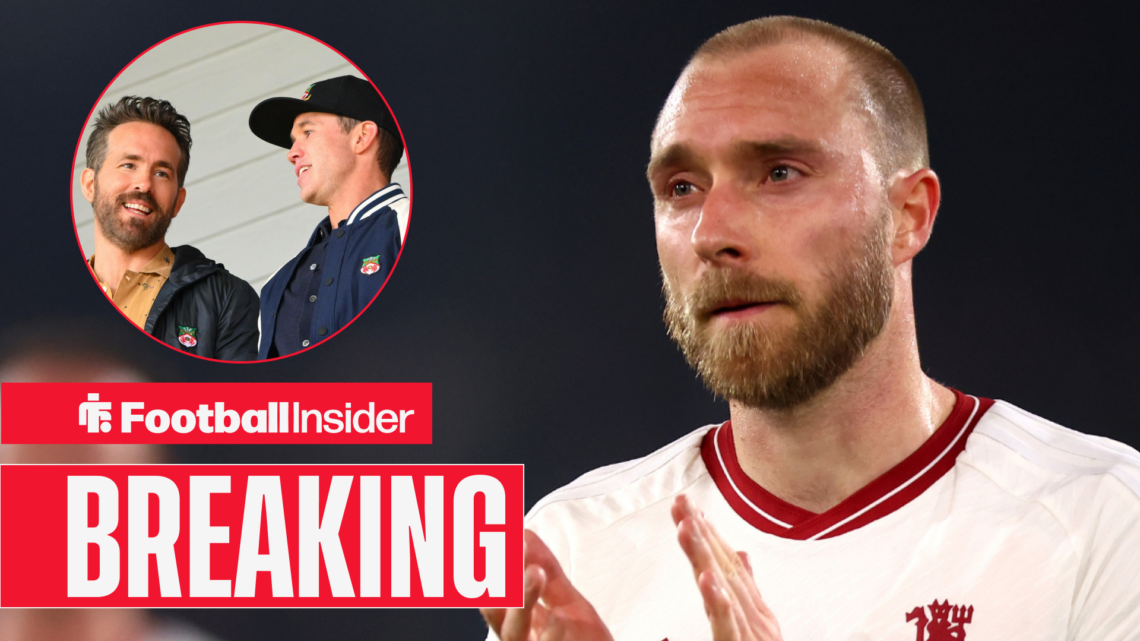 Christian Eriksen playing for Man United and Wrexham owners Ryan Reynolds and Rob McElhenney