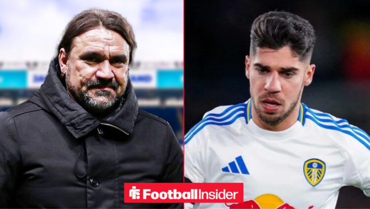 Leeds United manager Daniel Farke and Manor Solomon in a side-by-side photo