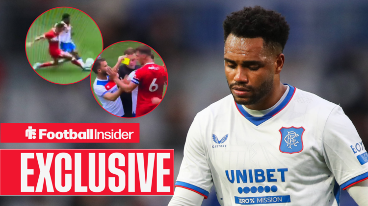 Danilo Pereira crunched by Dael Fry in Rangers v Middlesbrough