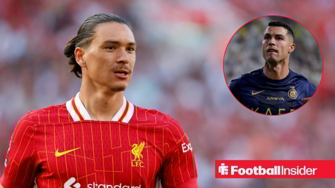 Liverpool striker Darwin Nunez and Cristiano Ronaldo