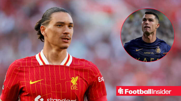 Liverpool striker Darwin Nunez and Cristiano Ronaldo