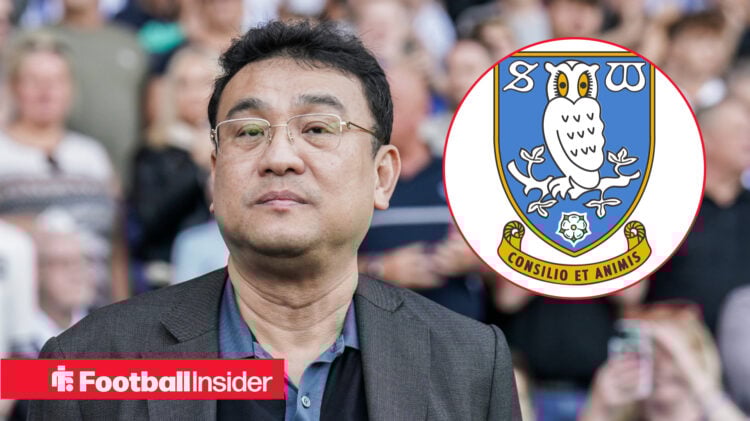 Dejphon Chansiri at Hillsborough and Sheffield Wednesday badge included in circular inset