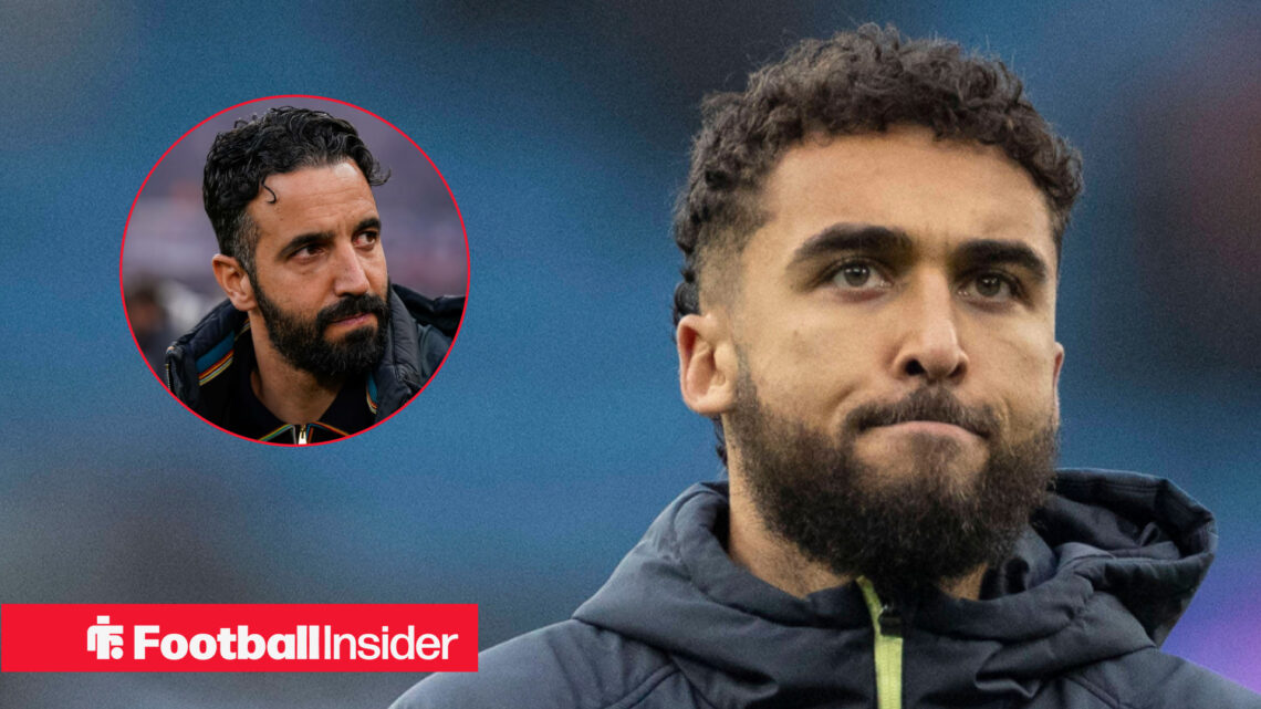 Dominic Calvert-Lewin while at Everton and Manchester United manager Ruben Amorim