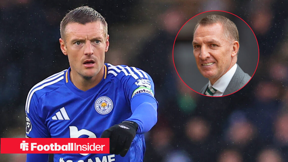 Celtic manager Brendan Rodgers, striker Jamie Vardy