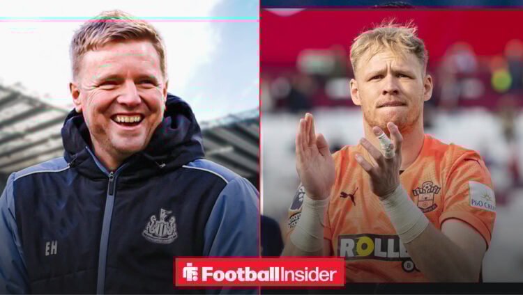 Newcastle boss Eddie Howe and Southampton goalkeeper Aaron Ramsdale