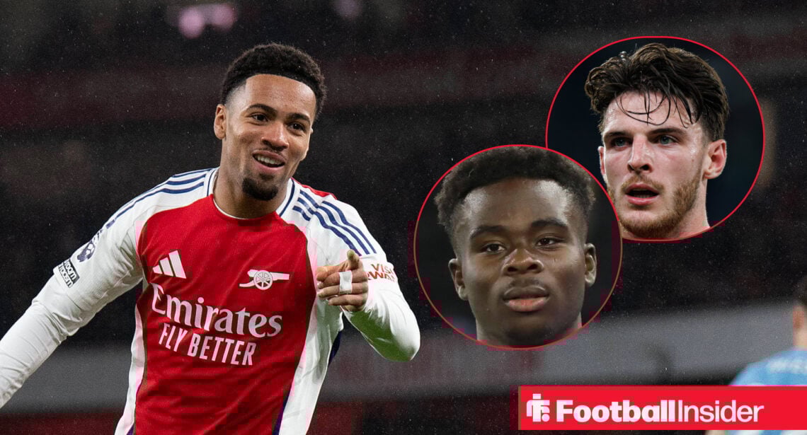 Ethan Nwaneri Declan Rice Bukayo Saka Arsenal