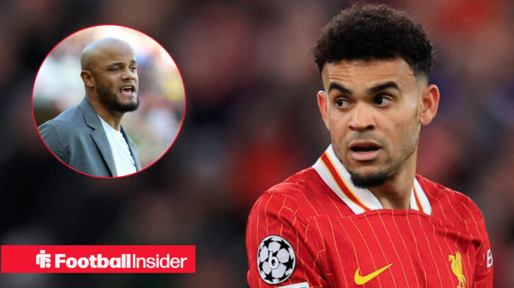 Bayern Munich boss Vincent Kompany and Liverpool star Luis Diaz