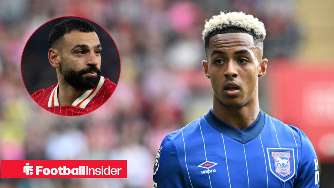 Liverpool star Mohamed Salah and Ipswich Town ace Omari Hutchinson