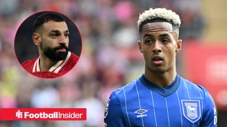 Liverpool star Mohamed Salah and Ipswich Town ace Omari Hutchinson