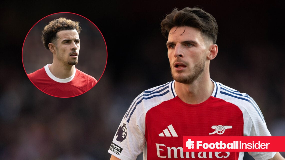 Liverpool midfielder Curtis Jones and Arsenal's Declan Rice