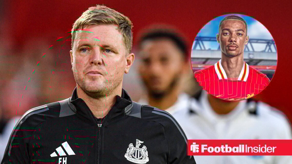 Newcastle manager Eddie Howe, Liverpool striker Hugo Ekitike