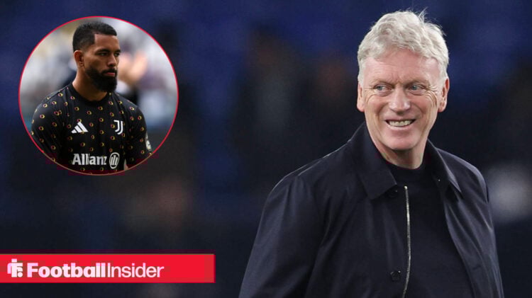 Everton manager David Moyes, Juventus midfielder Douglas Luiz