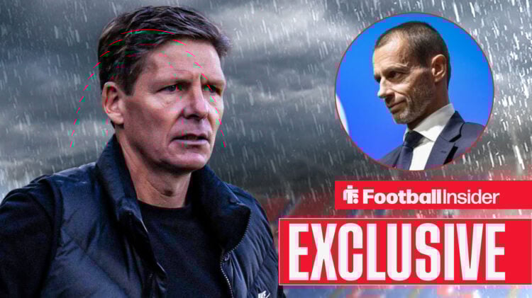 Exclusive news Crystal Palace manager Oliver Glasner looks at UEFA president Aleksander Ceferin