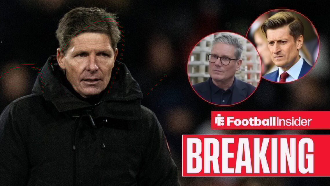Oliver Glasner Steve Parish Keir Starmer, Crystal Palace