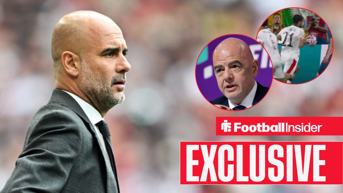 Pep Guardiola Gianni Infantino Rayan Ait-Nouri, Man City FIFA