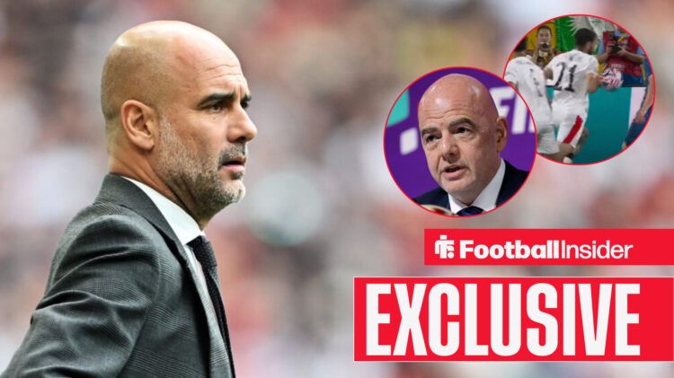 Pep Guardiola Gianni Infantino Rayan Ait-Nouri, Man City FIFA