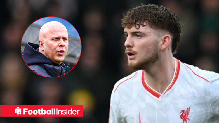 Liverpool's Harvey Elliott, and manager Arne Slot