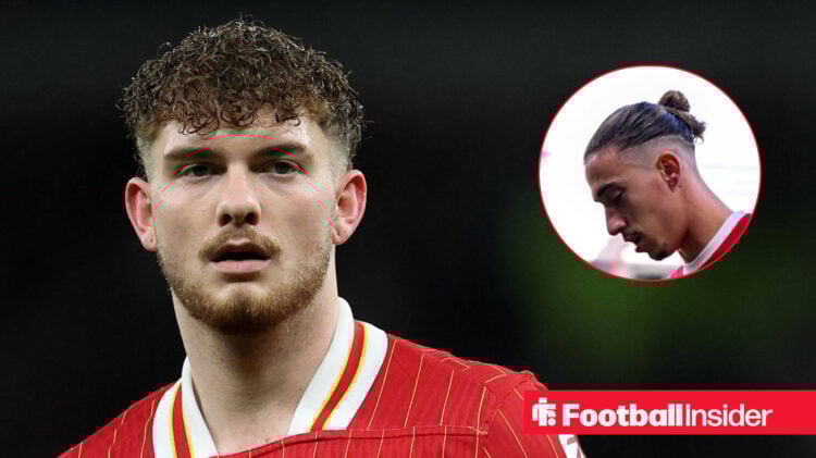 Liverpool's Harvey Elliott, and Kostas Tsimikas looking dejected