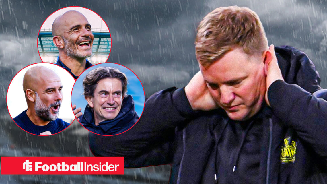 Eddie Howe Pep Guardiola Thomas Frank Enzo Maresca, Newcastle Man City Tottenham Chelsea