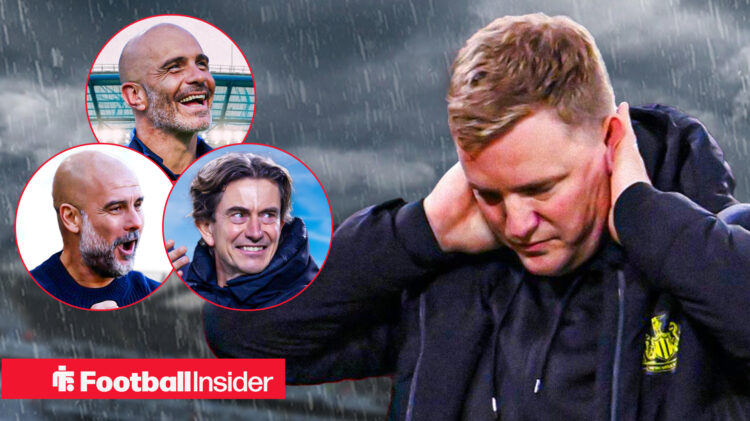 Eddie Howe Pep Guardiola Thomas Frank Enzo Maresca, Newcastle Man City Tottenham Chelsea