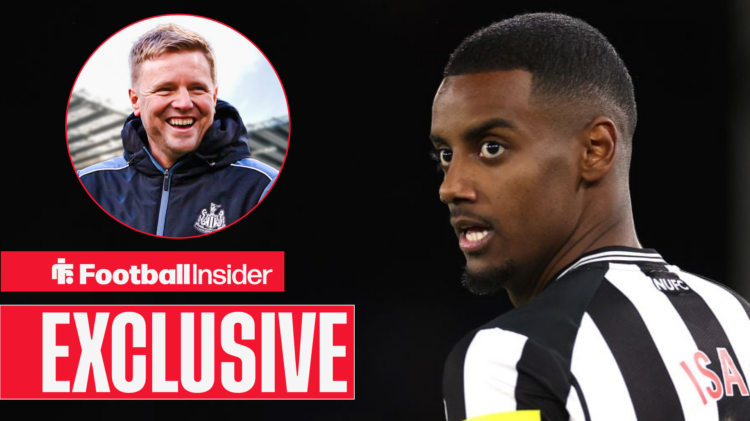 Exclusive news Alexander Isak looks at Newcastle manager Eddie Howe