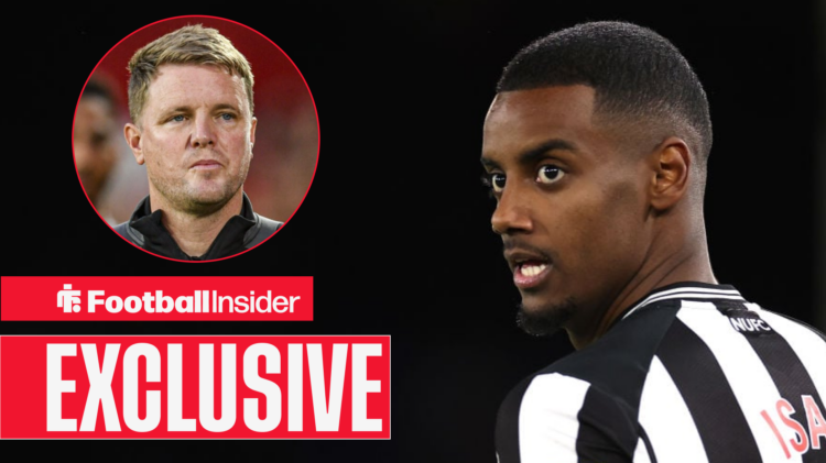 Exclusive news Alexander Isak looks at Newcastle manager Eddie Howe