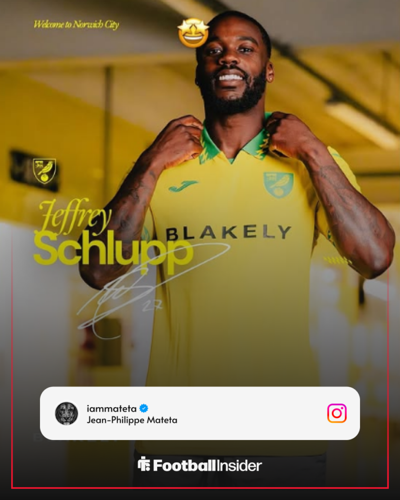 Jean-Philippe Mateta shared Jeffrey Schlupp transfer announcement
