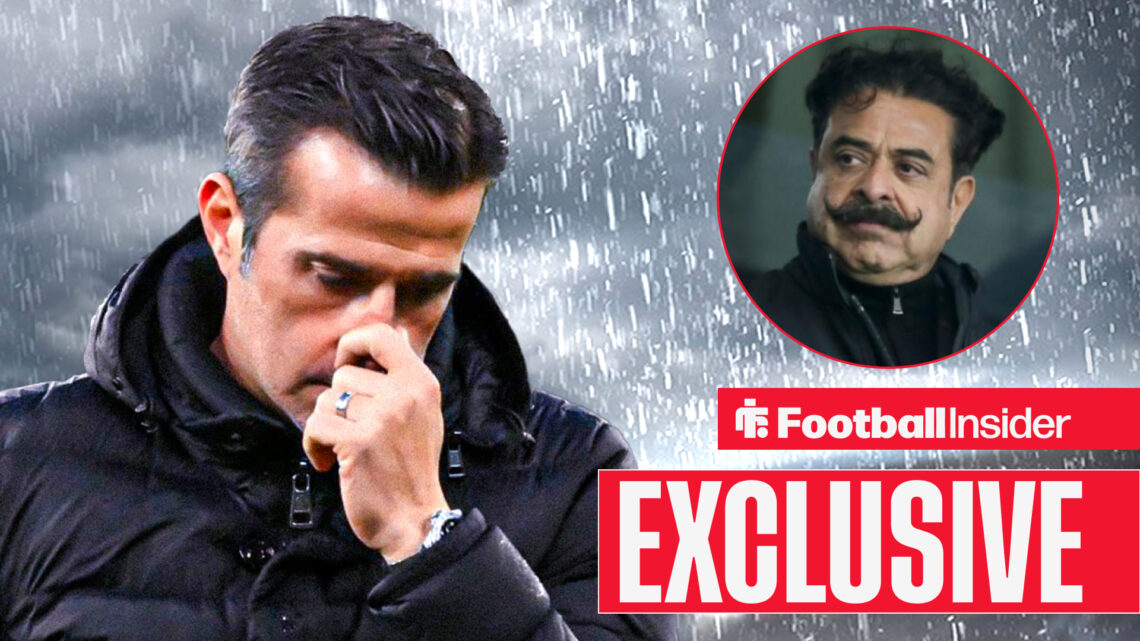 Marco Silva looking miserable as Fulham owner Shahid Khan looks on