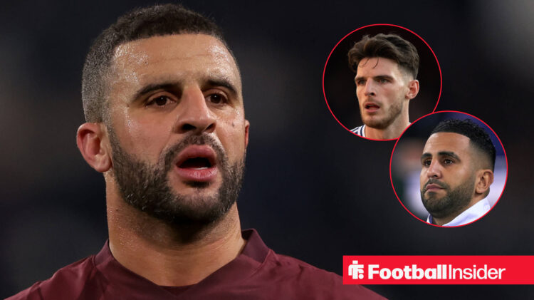 Kyle walker, Declan rice, riyad mahrez