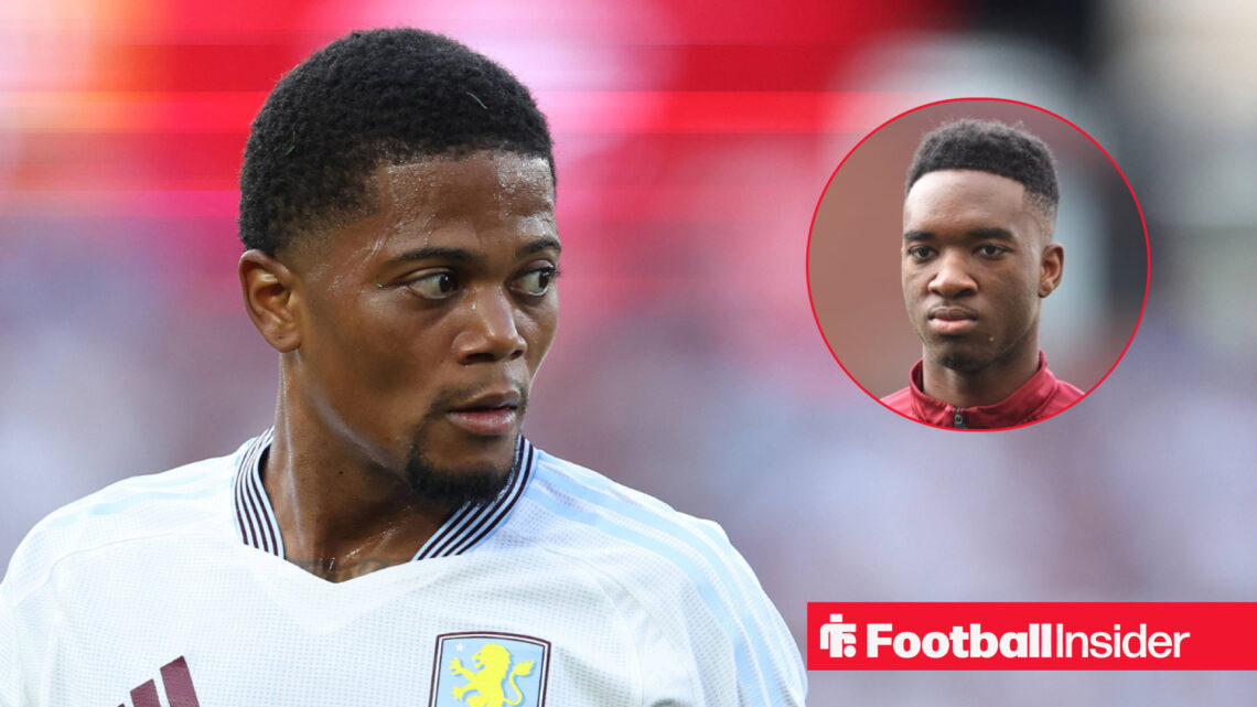 Aston Villa's Leon Bailey and Lamare Bogarde both in action