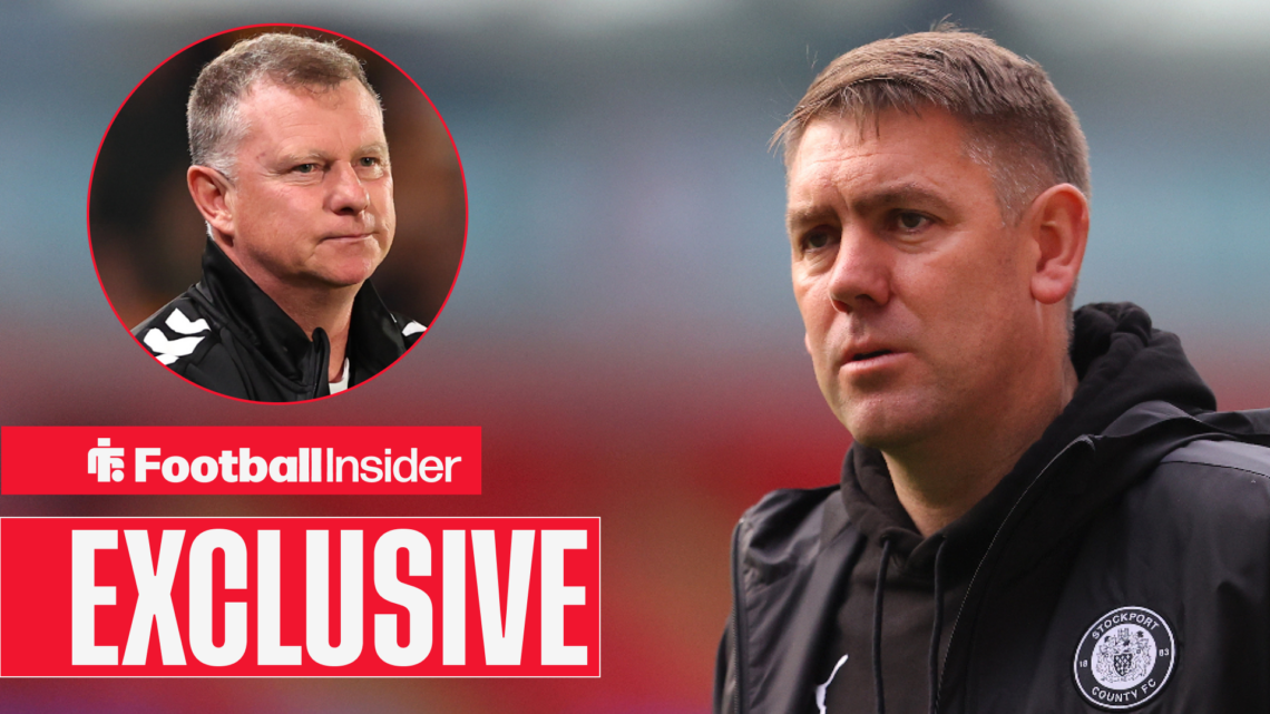 Stoke City boss Mark Robins and Stockport County boss Dave Challinor