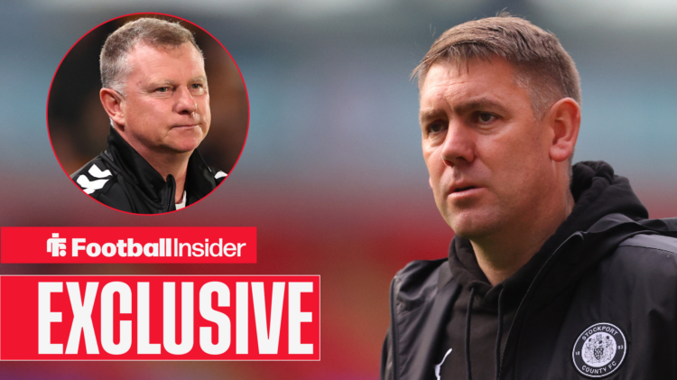 Stoke City boss Mark Robins and Stockport County boss Dave Challinor