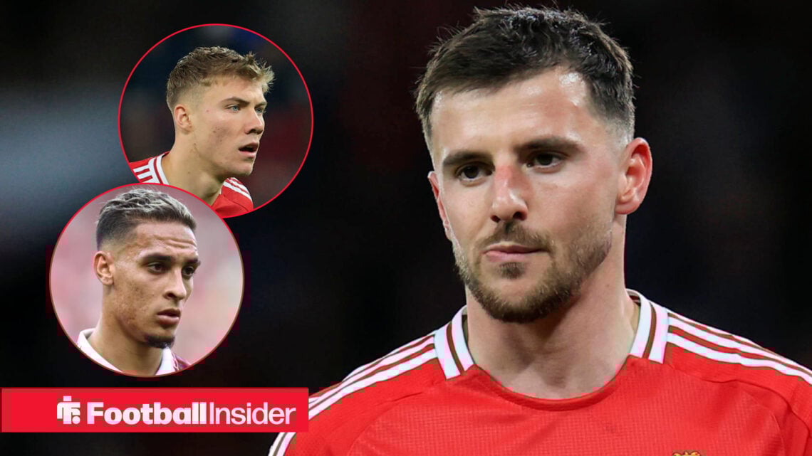 Man United players Mason Mount, Rasmus Hojlund and Antony