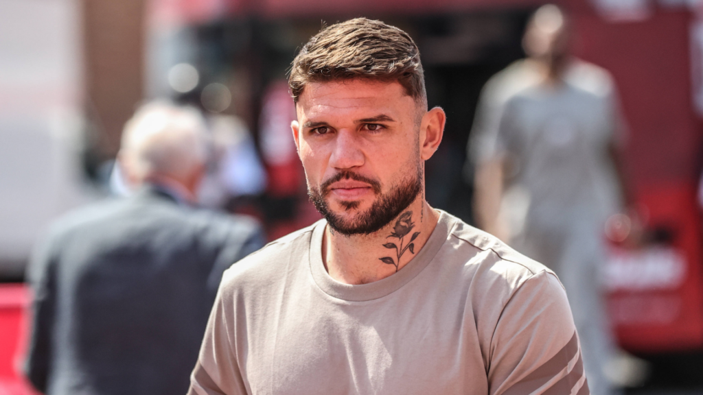 Morato arrives at a Nottingham Forest game