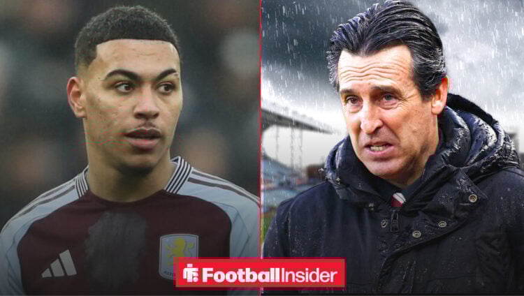 Morgan Rogers and Aston Villa boss Unai Emery looking sad