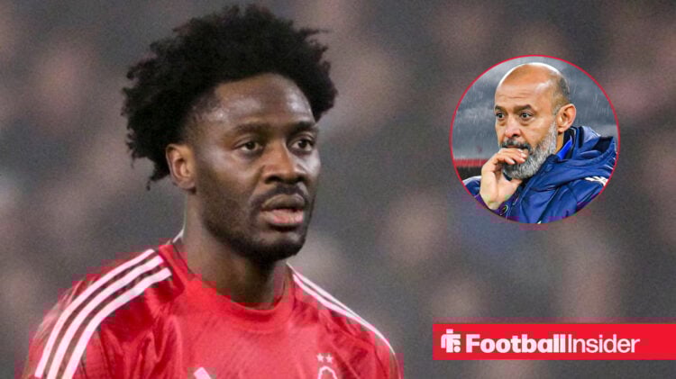 Nottingham Forest's Ola Aina and manager Nuno Espirito santo looking sad