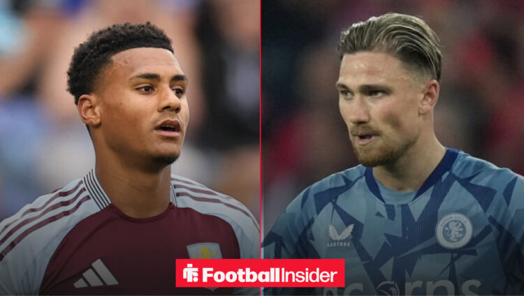 Aston Villa's Ollie Watkins and teammate Matty Cash in action