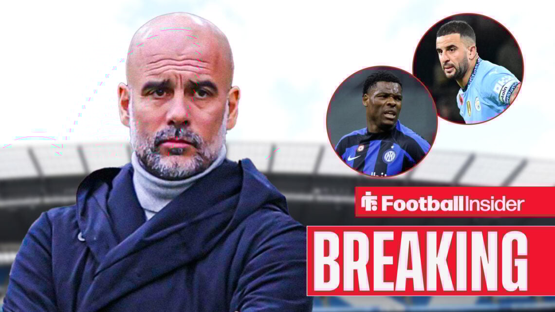 Pep Guardiola, Denzel Dumfries, Kyle Walker, Man City