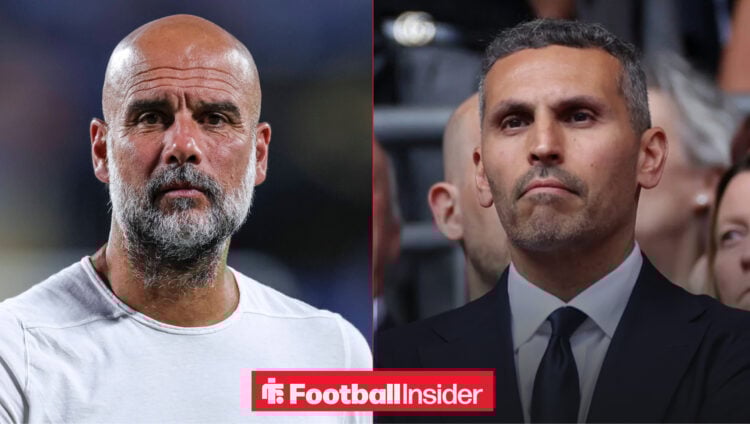 Pep Guardiola alongside Khaldoon Al Mubarak