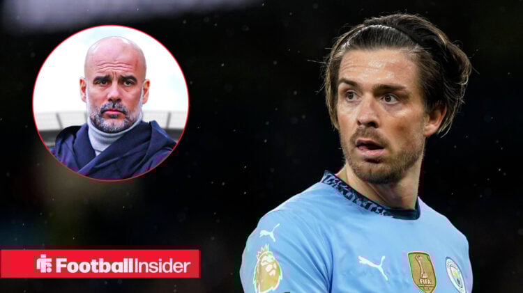 Manchester City manager Pep Guardiola and Jack Grealish