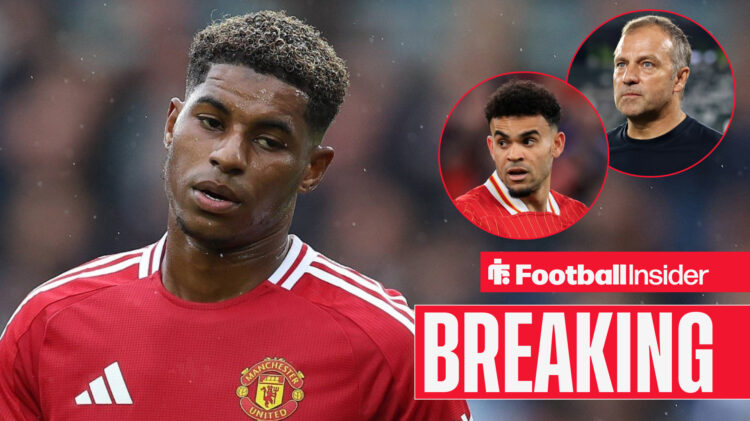 Marcus Rashford Luis Diaz Hansi Flick, Man United Liverpool Barcelona