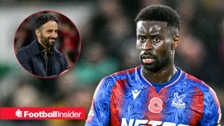 Manchester United boss Ruben Amorim and Crystal Palace defender Marc Guehi