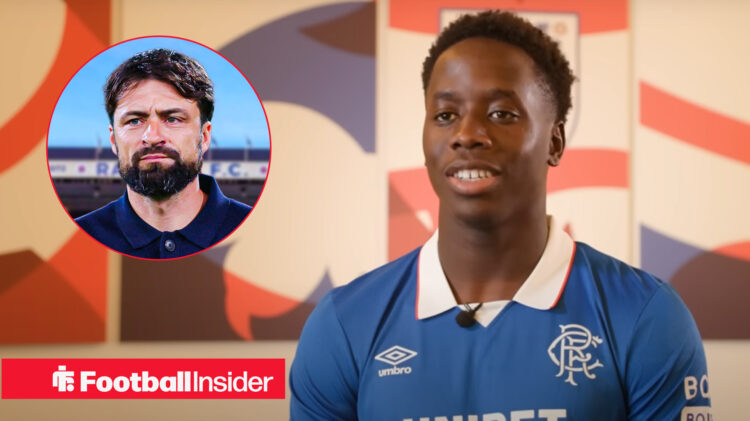 Rangers boss Russell Martin and summer signing Djeidi Gassama
