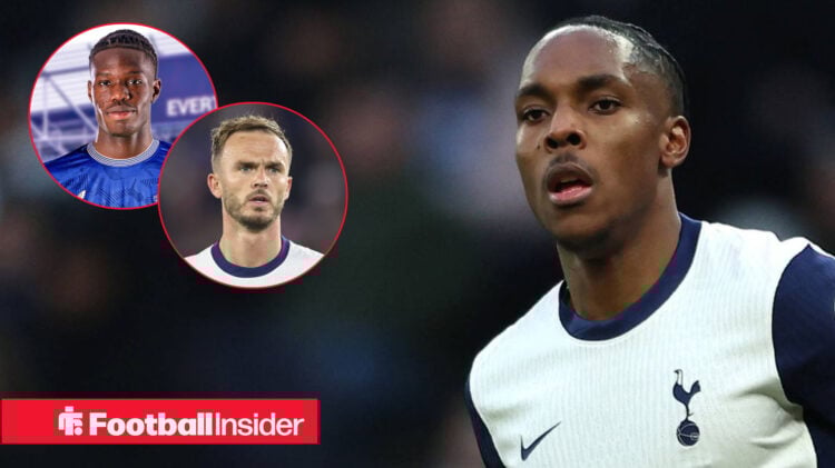 Mathys Tel Thierno Barry James Maddison, Tottenham Everton
