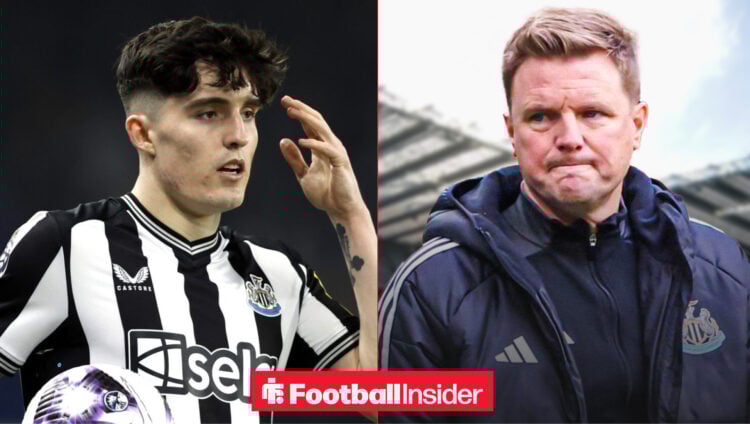 Newcastle's Tino Livramento and manager Eddie Howe