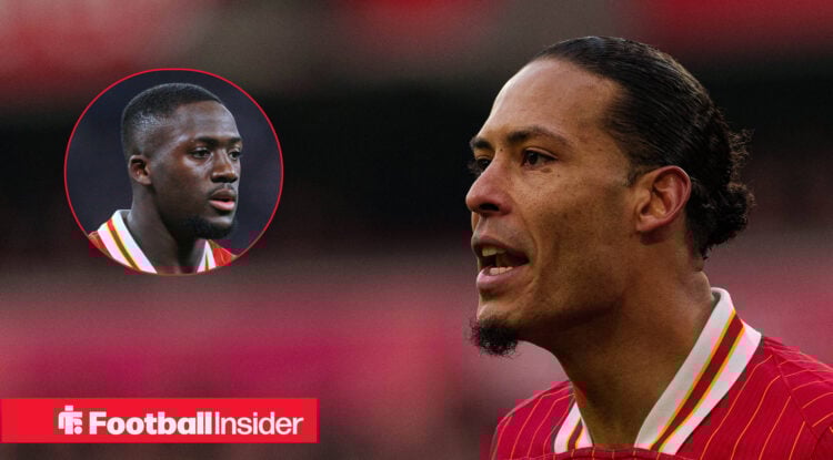 Liverpool defender Virgil van Dijk and team mate Ibrahima Konate