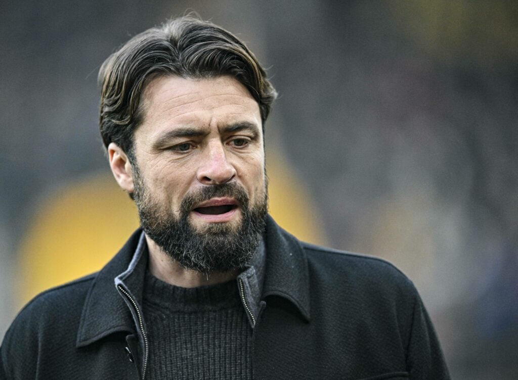 Rangers manager Russell Martin looking frustrated